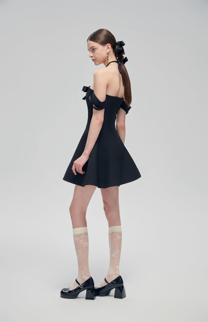 Bow Black Short Dress main image 1