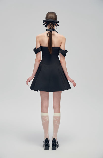 Black Bow Mini Dress