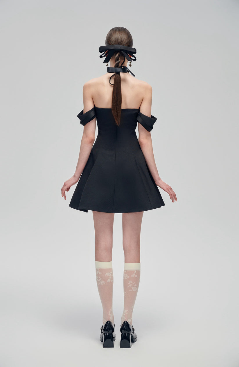 Black Bow Mini Dress
