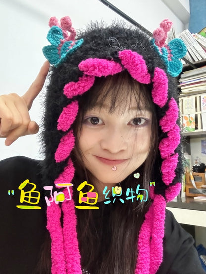 Black Butterfly Handmade Crochet Hat
