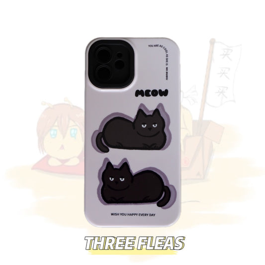 Black Cat and Dog Printed Phone Case