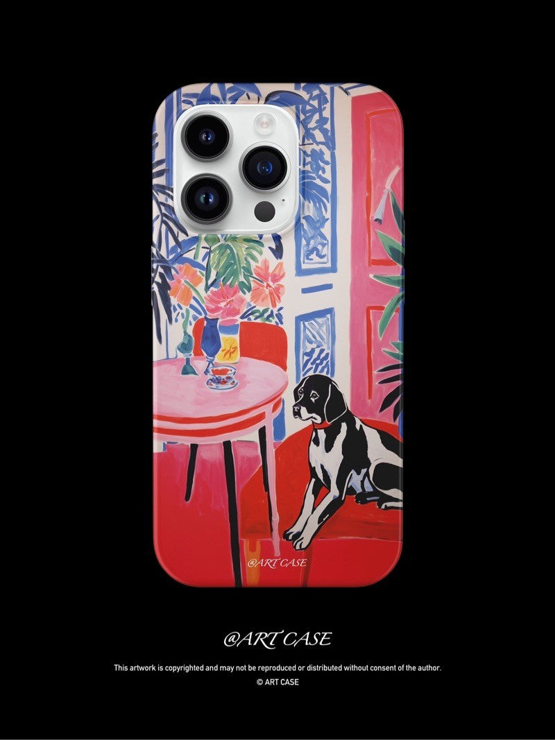 Black Dog Printed Phone Case