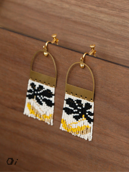 Black Gold MIYUKI Beaded Earrings