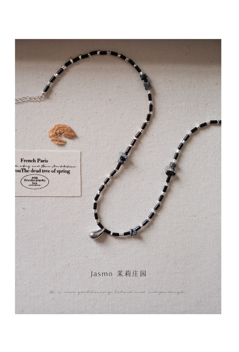 Black Onyx Beaded Necklace
