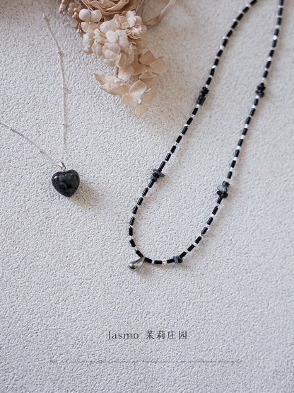 Black Onyx Beaded Necklace