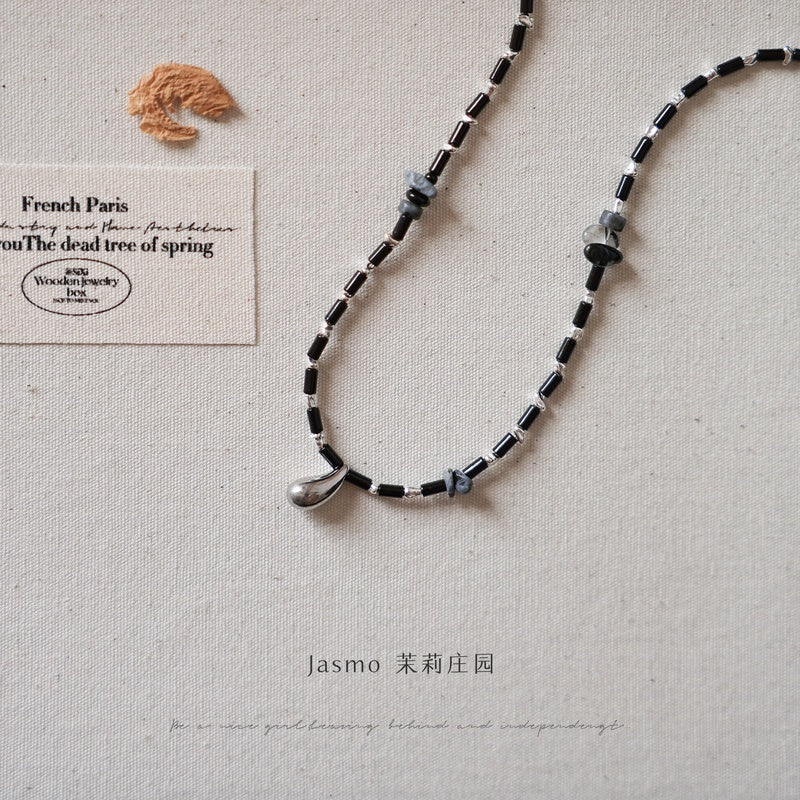 Black Onyx Beaded Necklace