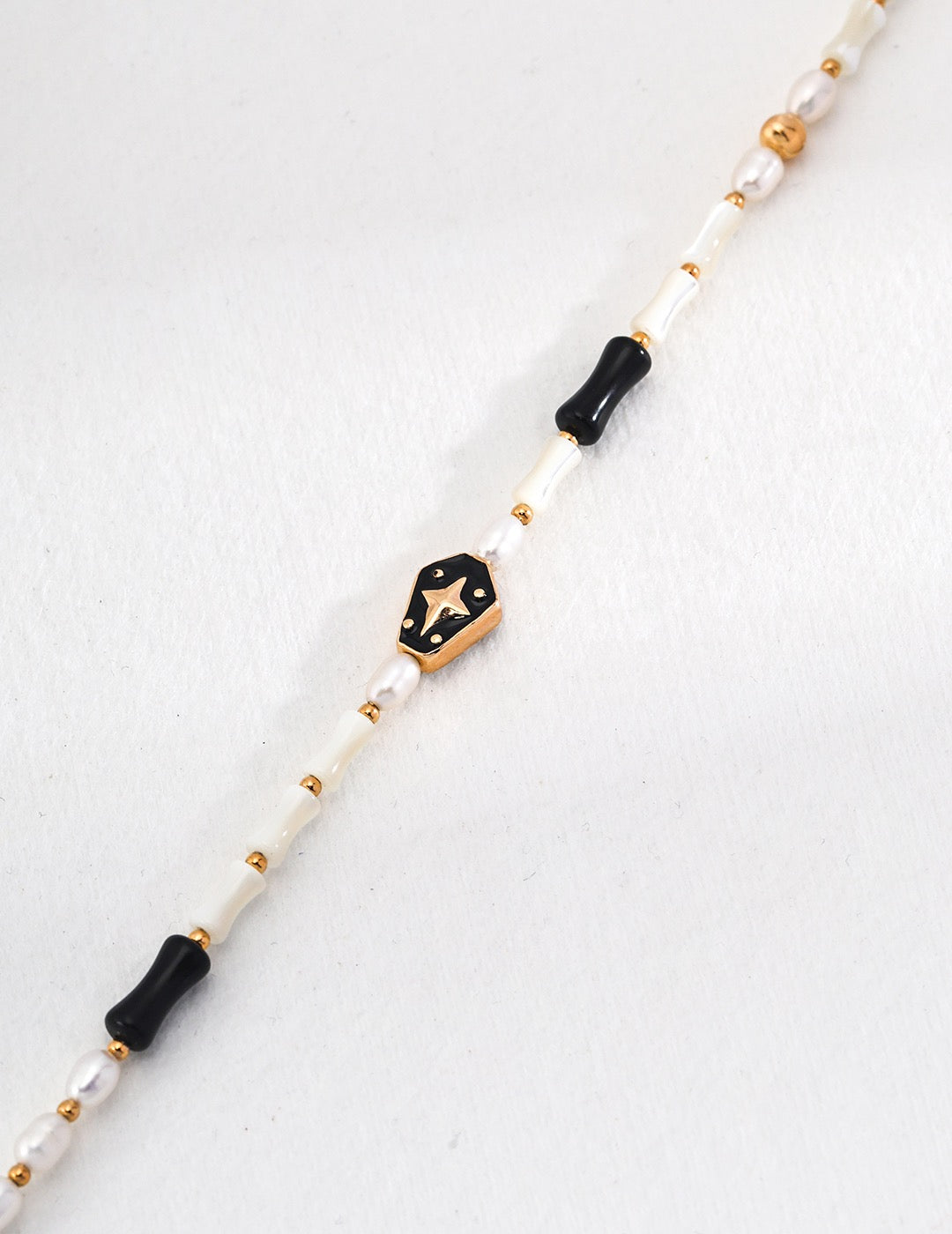 Black Onyx Pearl Beaded Necklace