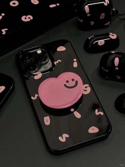Black Pink Bean Printed Funny Phone Case