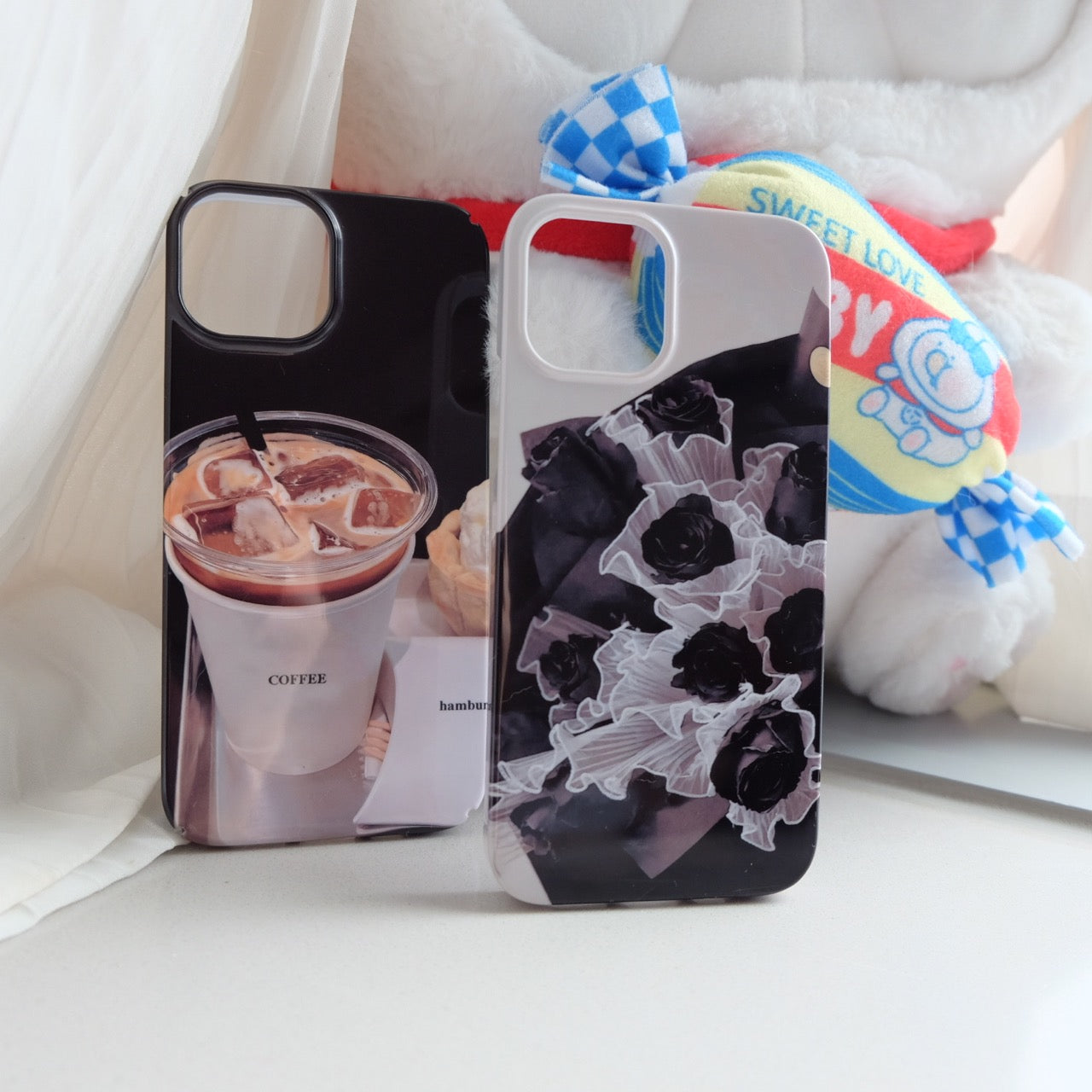 Black Roses and Cafe Printed Phone Case