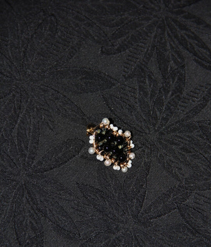 Black White Irregular Beaded Earrings