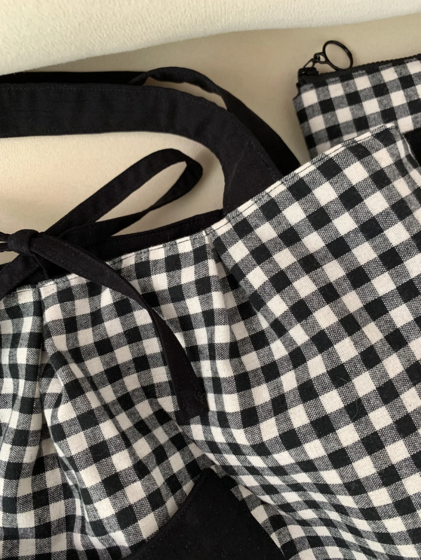 Black White Plaid Doubleface Tote Bag