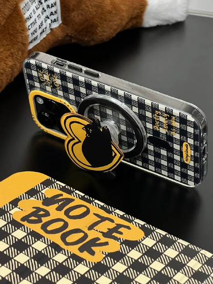 Black White Plaid Phone Case with MagSafe