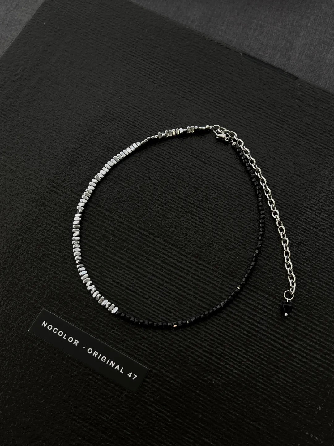 Black & Silver Beaded Necklace