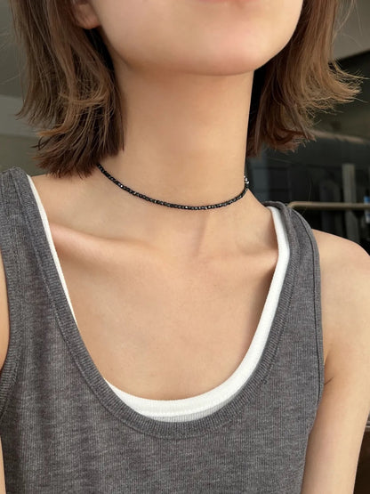 Black & Silver Beaded Necklace