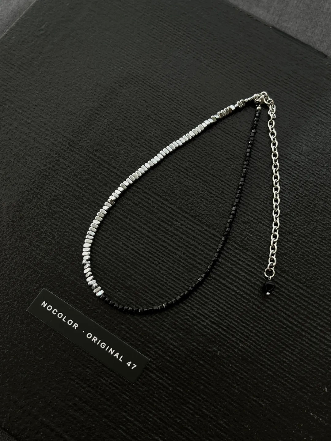 Black & Silver Beaded Necklace