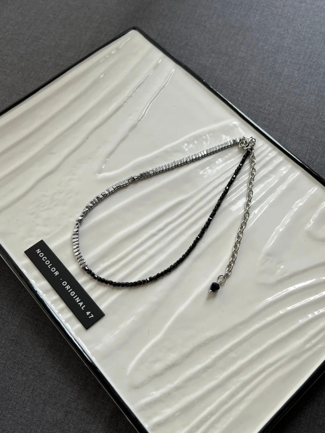 Black & Silver Beaded Necklace
