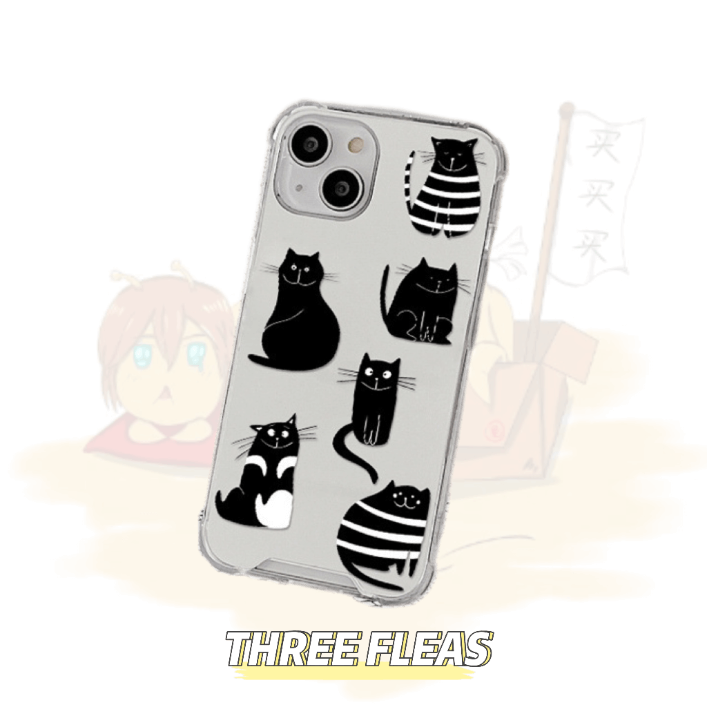 Black cats mirror phone case