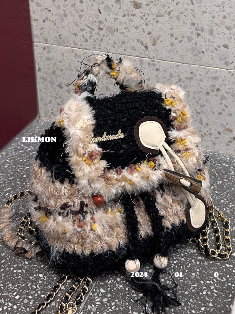 crochet a mini backpack Blackcurrant Crochet Mini Backpack | Bag