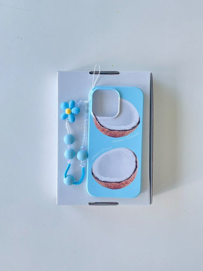 Blue Coconut Printed Phone Case