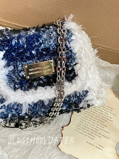 Blue Crochet Shoulder Bag