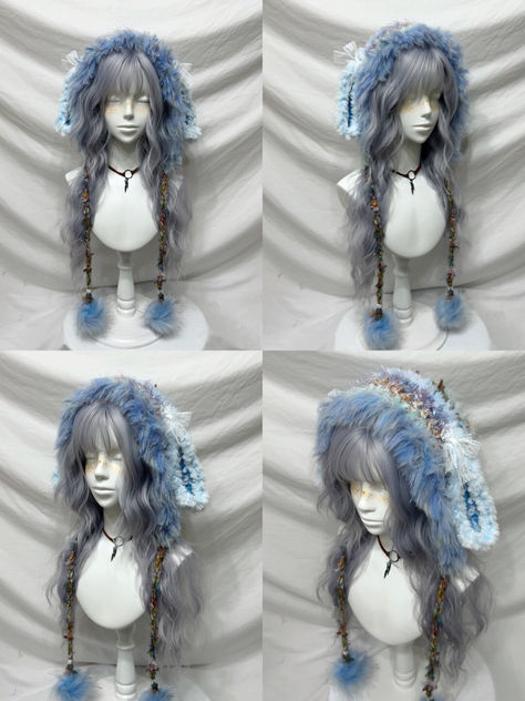 Blue Elf Ear Crochet Hat