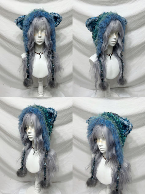 Blue Elf Ear Crochet Hat