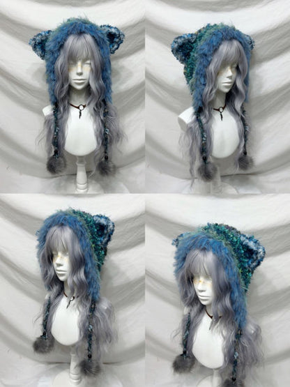 Blue Elf Ear Crochet Hat