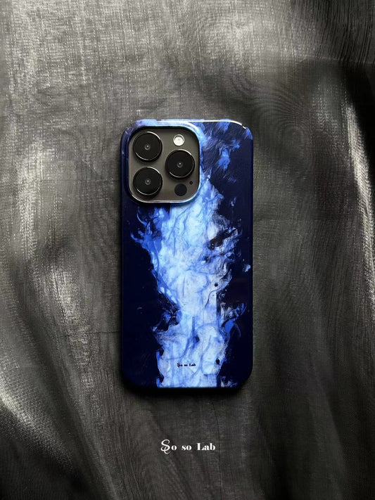 Blue Fire Printed Phone Case