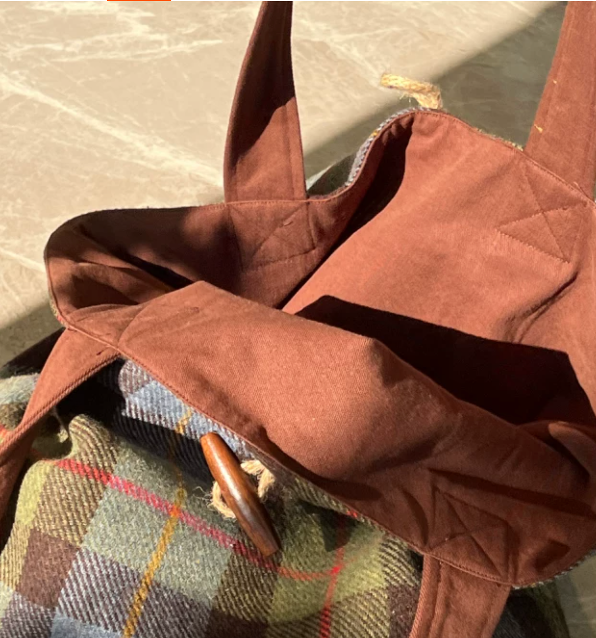 Blue Green Plaid Wool Shoulder Bag