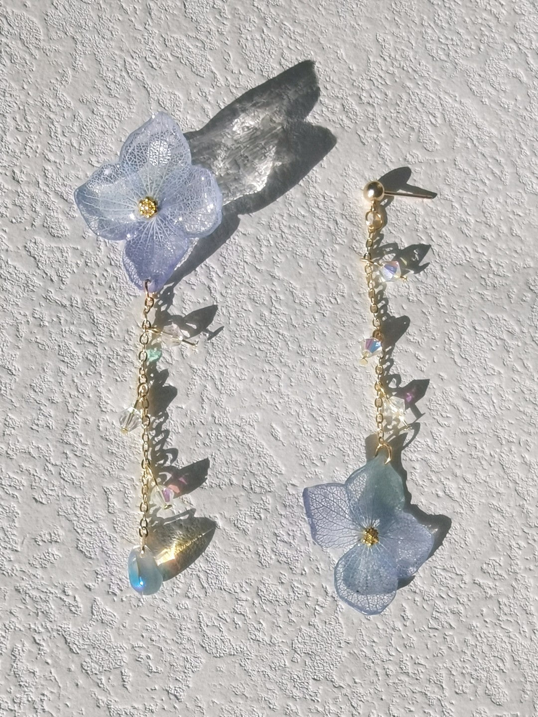 Blue Hydrangea Resin Jewelry Set