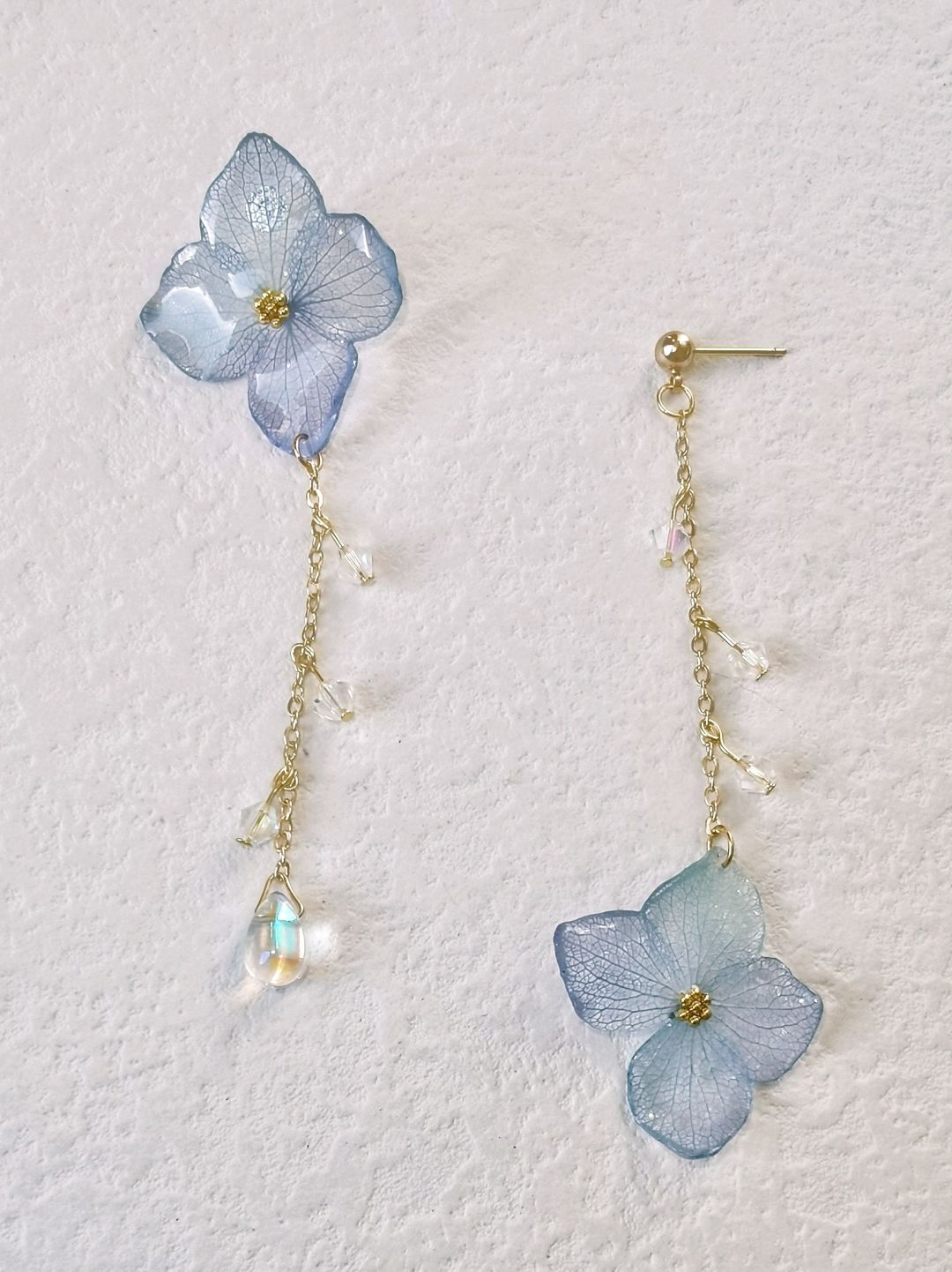 Blue Hydrangea Resin Jewelry Set