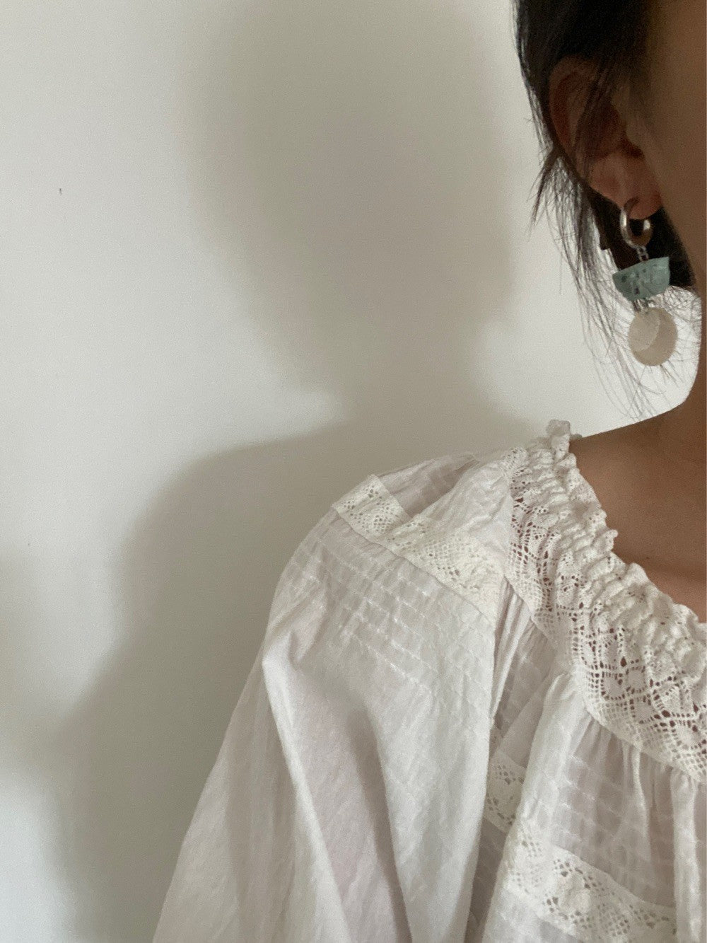 Blue Ice Crystal Shell Earrings