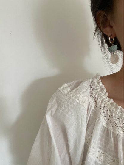 Blue Ice Crystal Shell Earrings