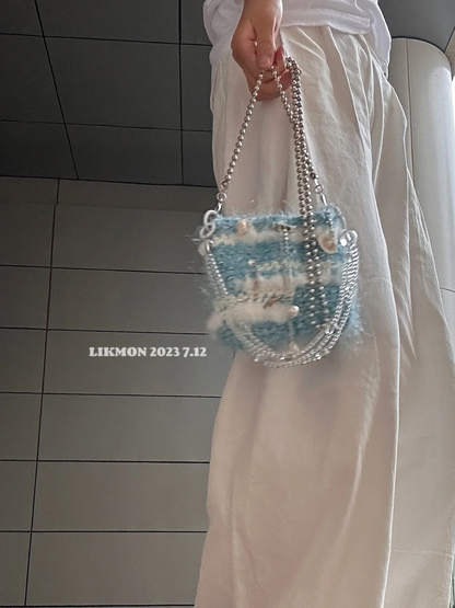 Blue Ocean Crochet Shoulder Crossbody Bag