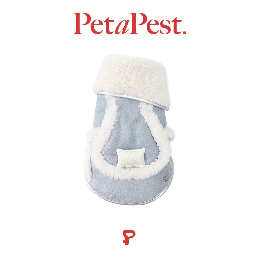 Blue Plush Cat Dog Vest