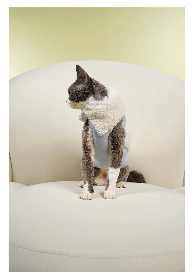 Blue Plush Cat Dog Vest