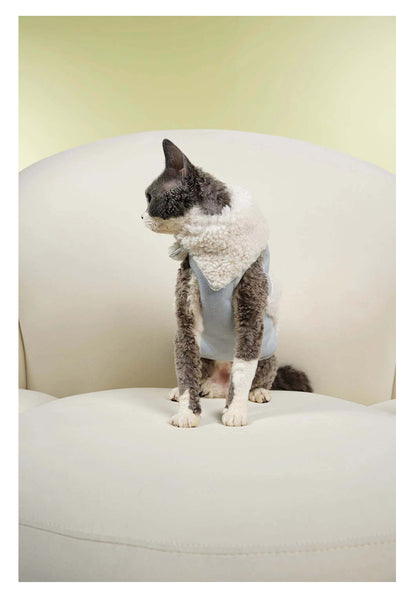 Blue Plush Cat Dog Vest