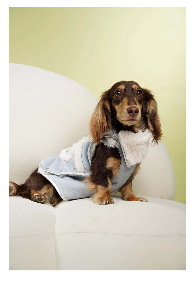 Blue Plush Cat Dog Vest