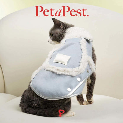 Blue Plush Cat Dog Vest