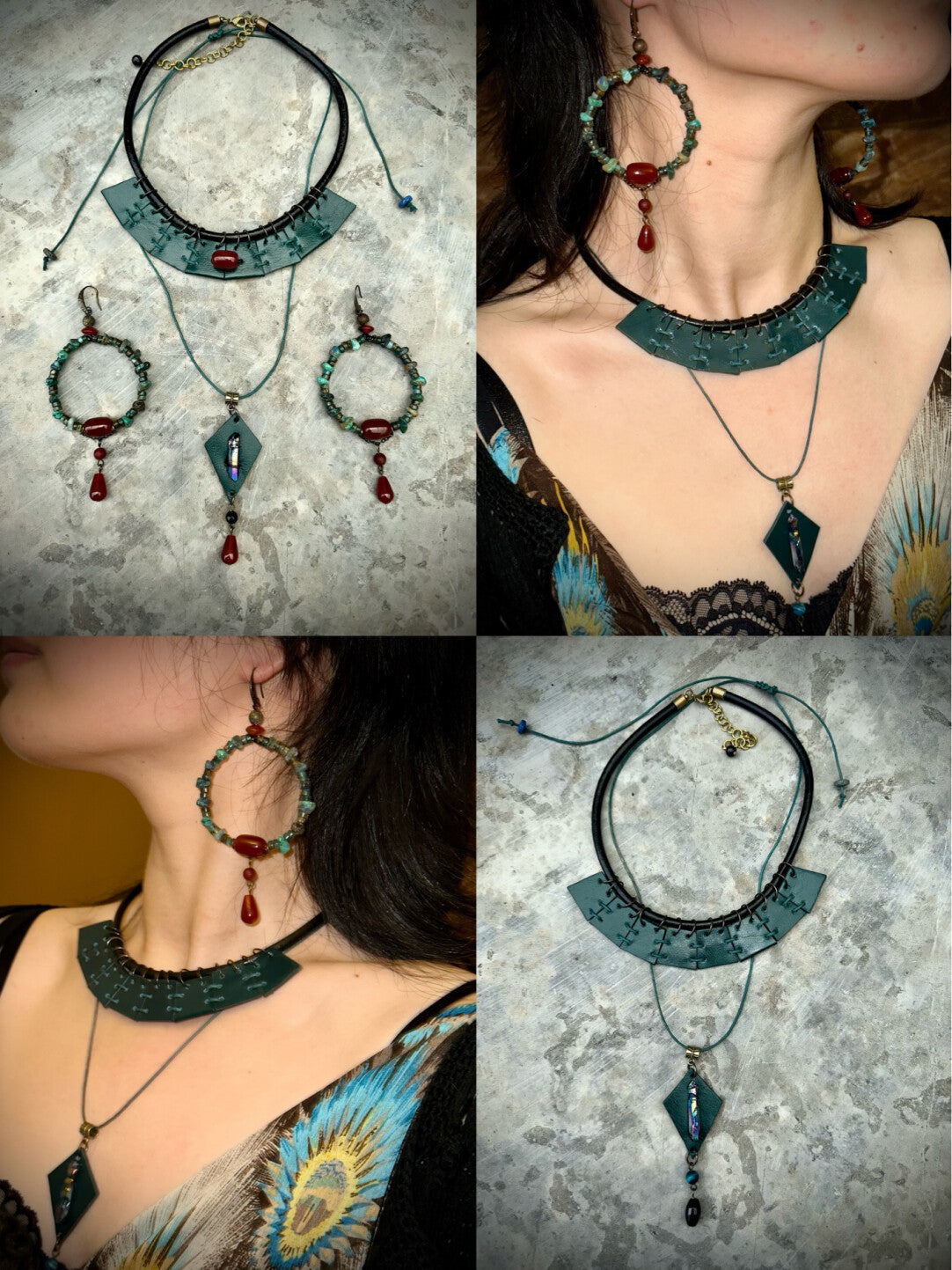 Blue Priestess Exotic Statement Necklace