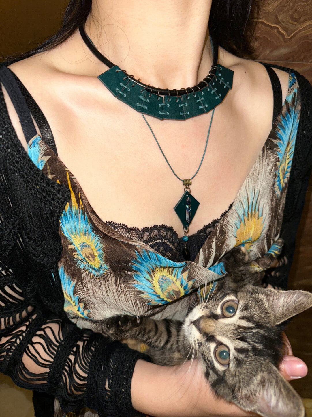 Blue Priestess Exotic Statement Necklace