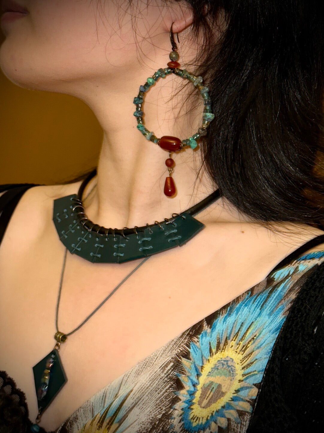 Blue Priestess Exotic Statement Necklace