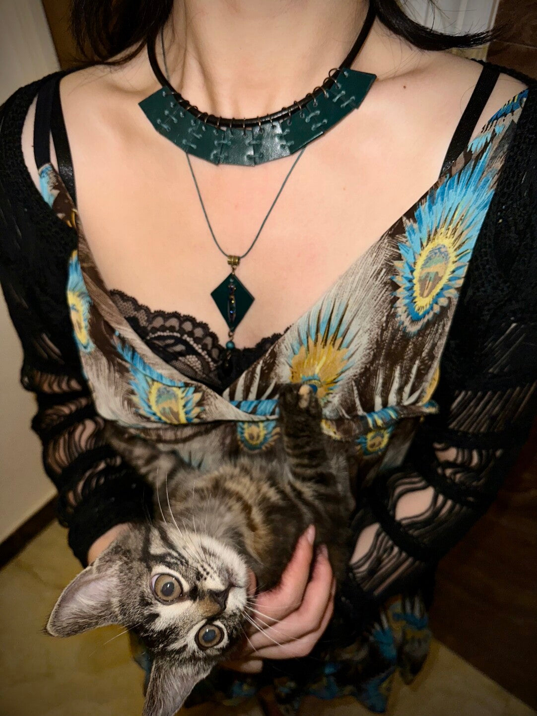 Blue Priestess Exotic Statement Necklace