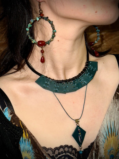 Blue Priestess Exotic Statement Necklace