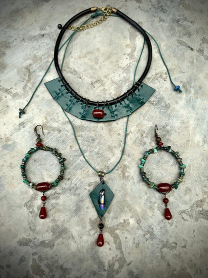 Blue Priestess Exotic Statement Necklace