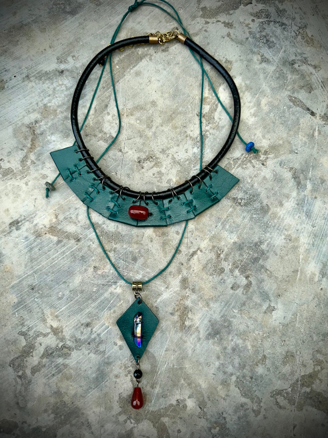 Blue Priestess Exotic Statement Necklace