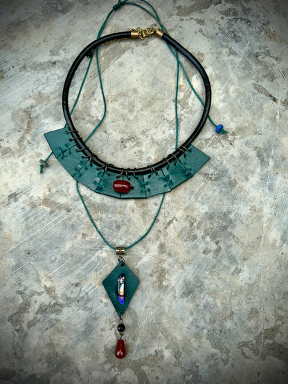 Blue Priestess Exotic Statement Necklace