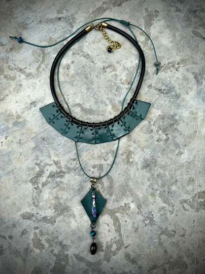 Blue Priestess Exotic Statement Necklace