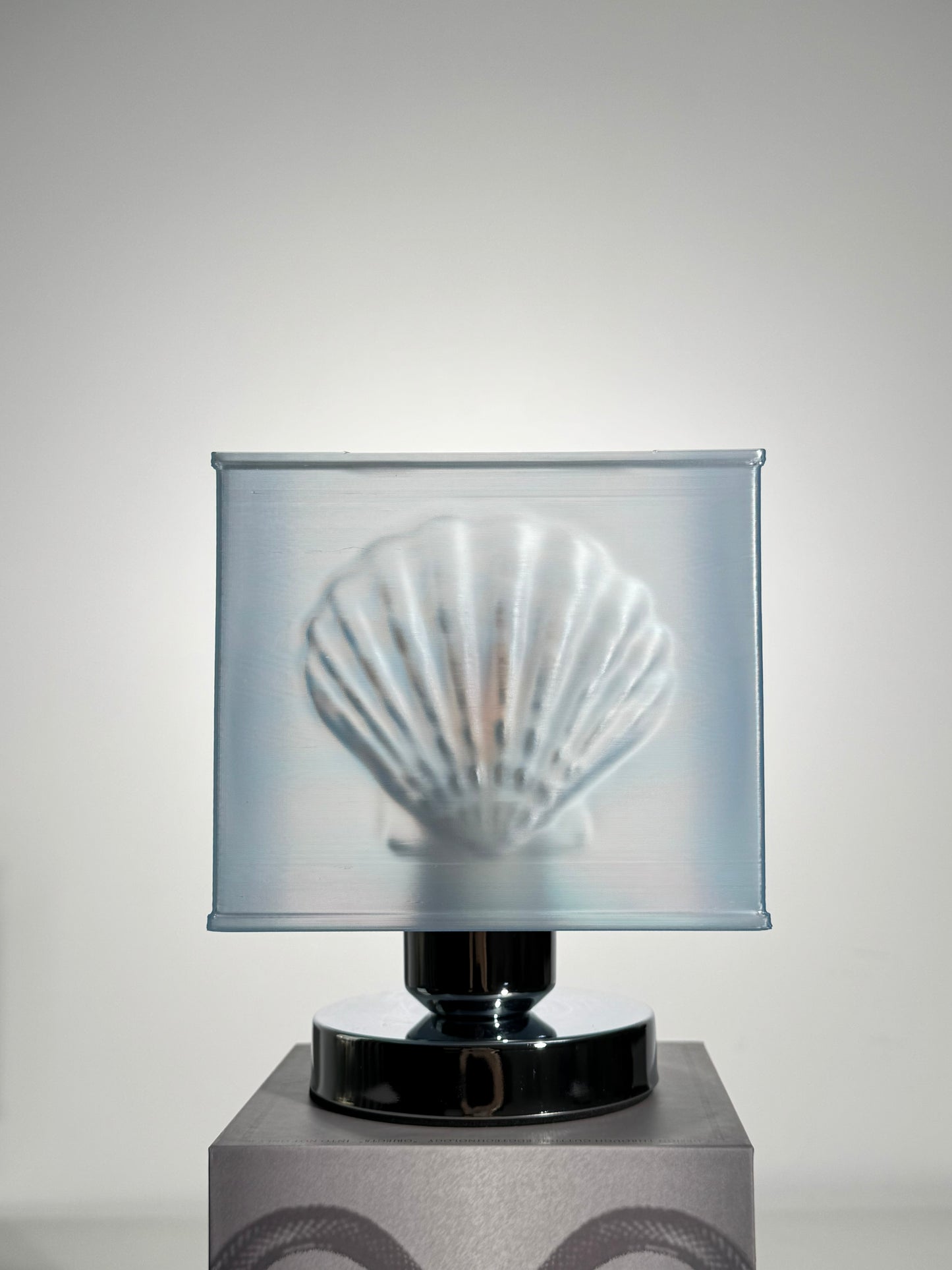 Blue Shell Square Table Lamp