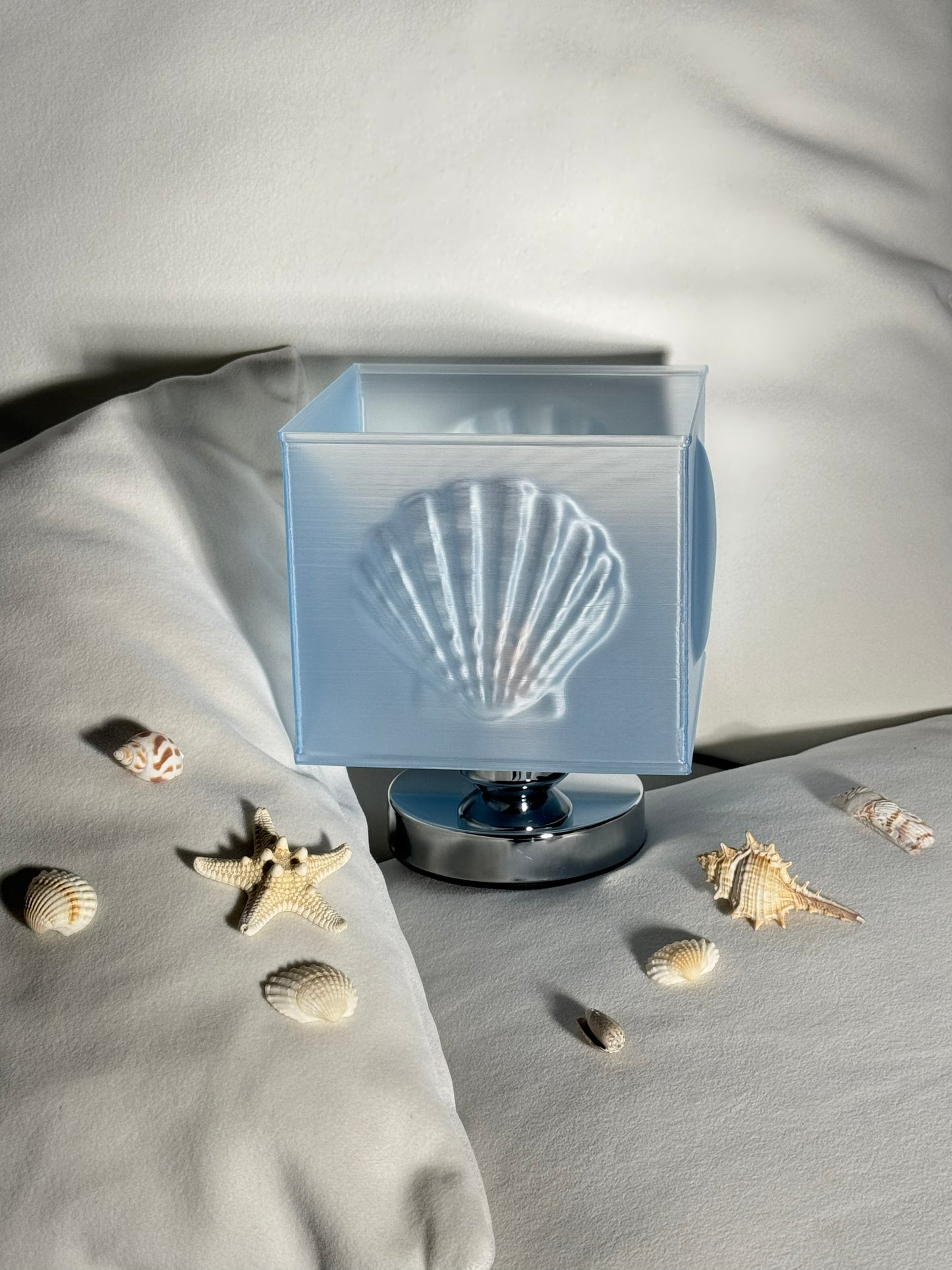 Blue Shell Square Table Lamp